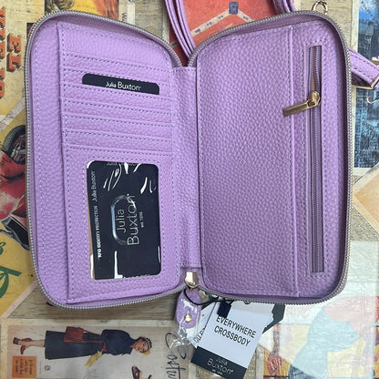 Julia Buxton Vegan Leather RFID Everywhere Crossbody Cellphone Wallet Bag