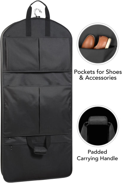 WALLYBAGS 48” Deluxe Tri-Fold Travel Garment Bag with Three Pockets
