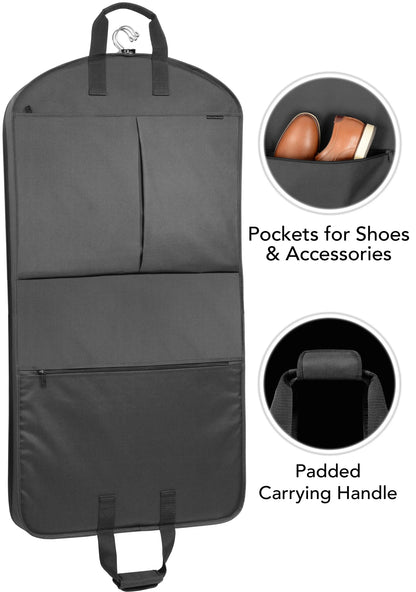 WALLYBAGS 45” Deluxe Extra Capacity Travel Garment Bag with Two Accessory Pockets
