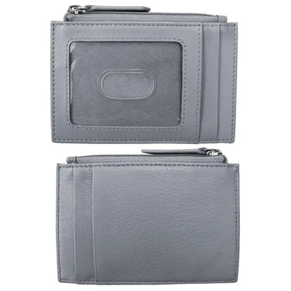 Estuche para tarjetas de identificación con cremallera de cuero New York de ili