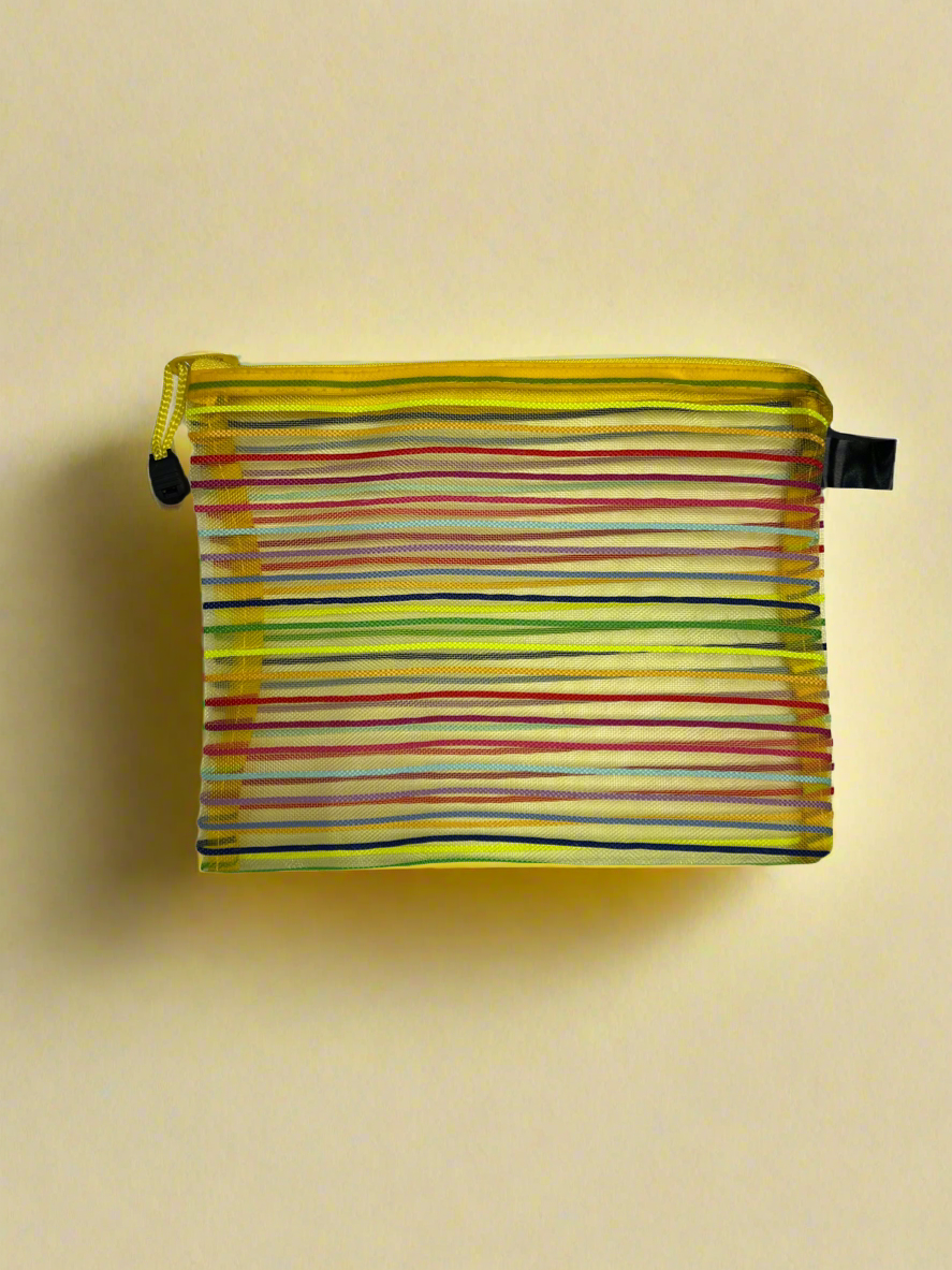 Mesh Striped Travel Pouch- $4.99