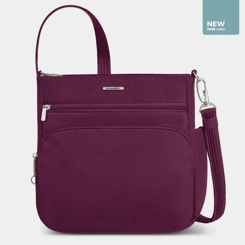 Travelon Anti-Theft RFID Classic N/S Crossbody Burgundy