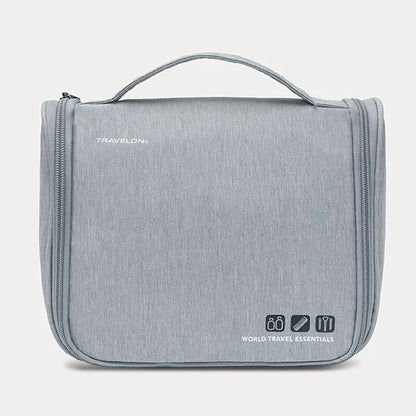 Travelon World Travel Essentials Hanging Toiletry Bag Advanced Series Gray Heather