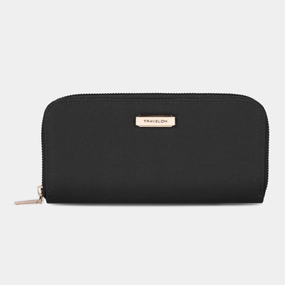 Travelon RFID Blocking Single Zip Wallet Black