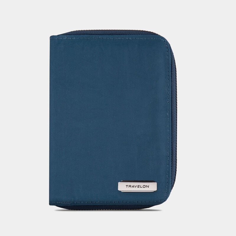 Travelon RFID Blocking Passport Zip Wallet Ocean