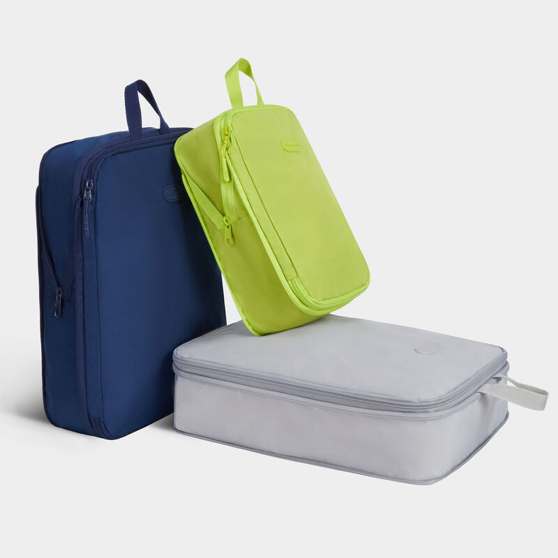 Travelon Set of 3 Compression Packing Cubes Cool Tones