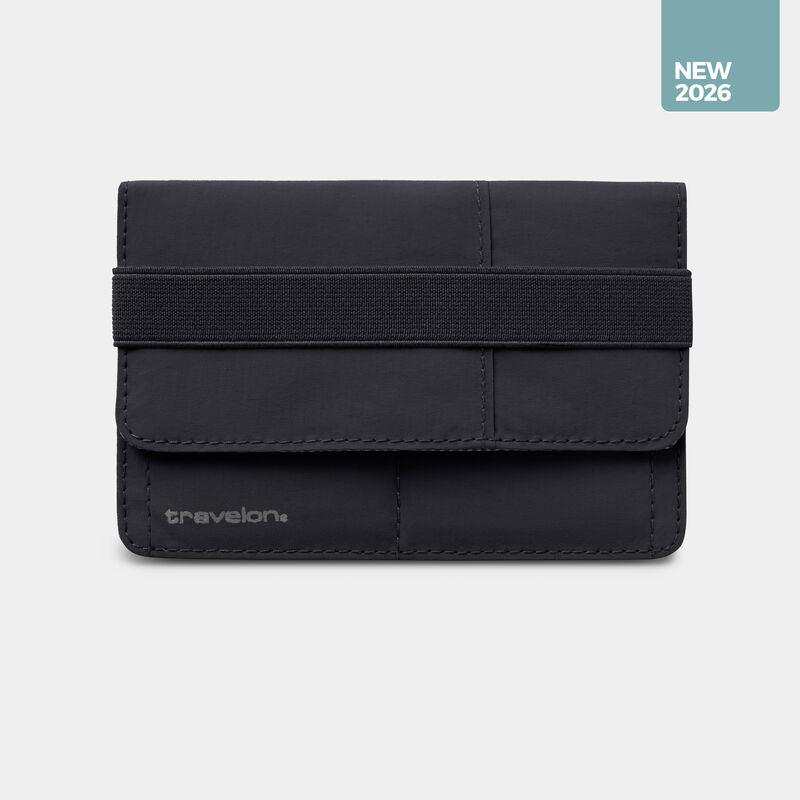 Travelon RFID Blocking Flap Closure Passport Case Black