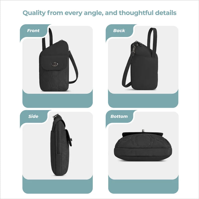 Travelon Runways Anti-Theft Slim Asymmetric Crossbody w/ RFID
