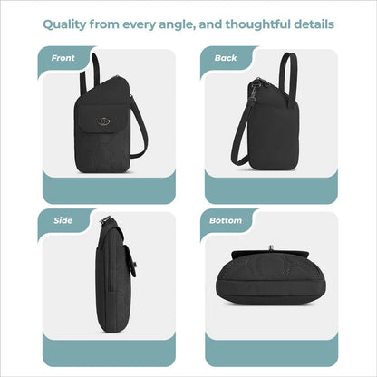 Travelon Runways Anti-Theft Slim Asymmetric Crossbody w/ RFID