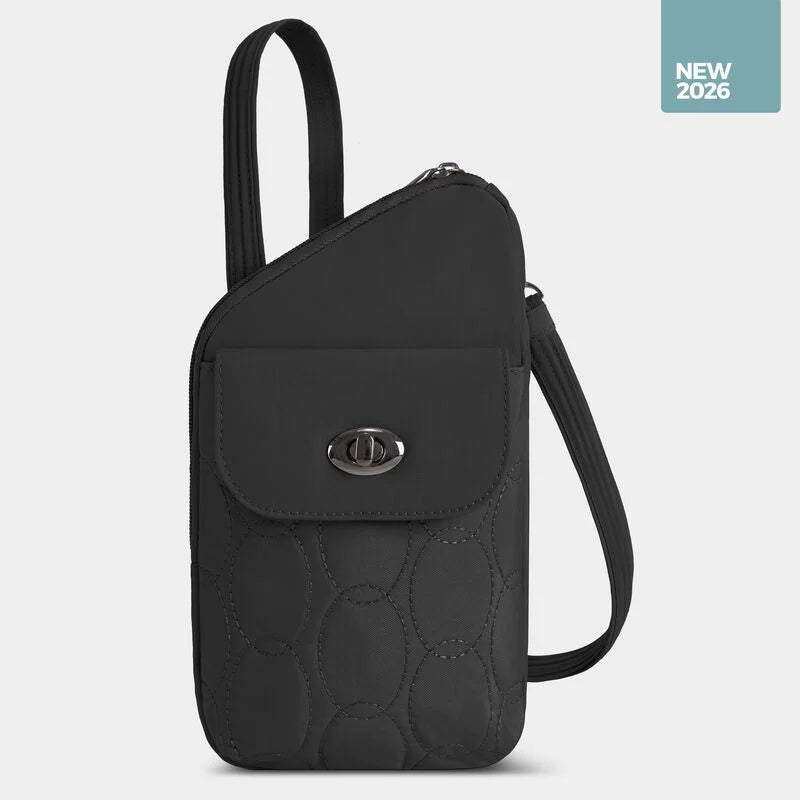 Travelon Runways Anti-Theft Slim Asymmetric Crossbody w/ RFID Black