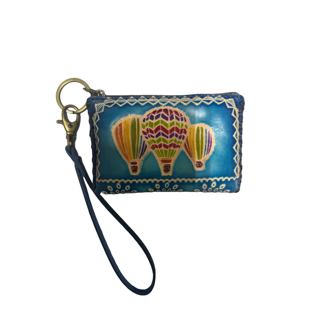 Leather Hot Air Balloon Coin Purse/Keychain