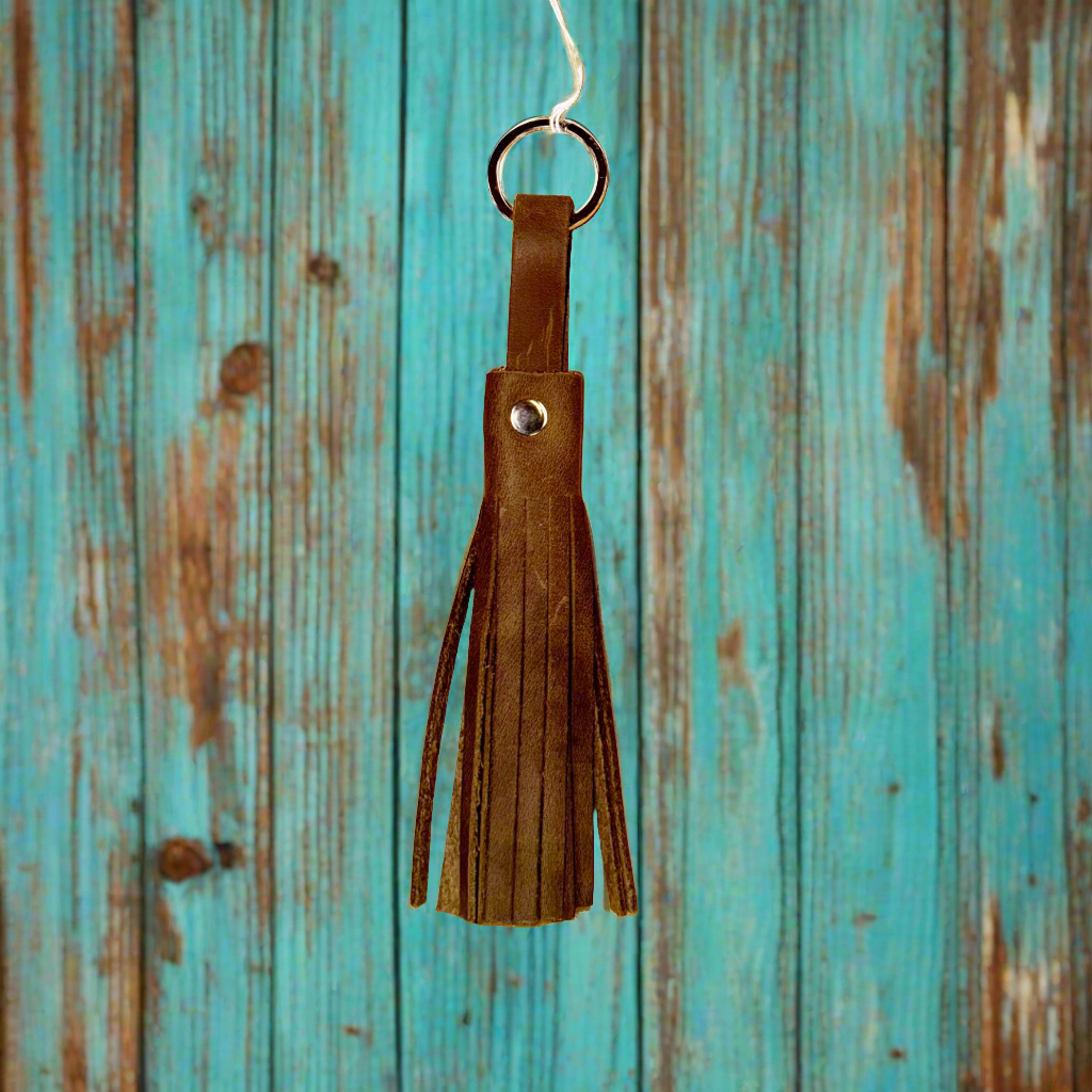 Genuine Leather Tassel Keychain/Bag Charm- $8.99