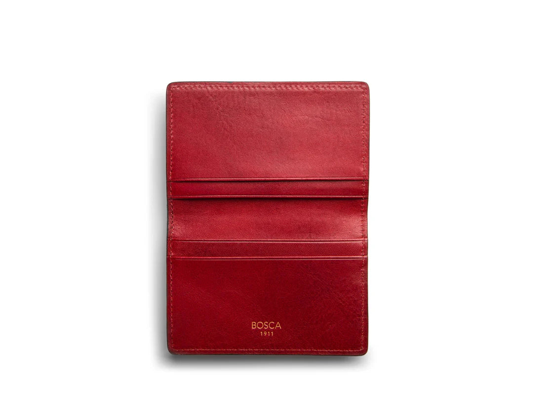 BOSCA DOLCE CONTRAST Italia Leather RFID Calling Card Case wallet