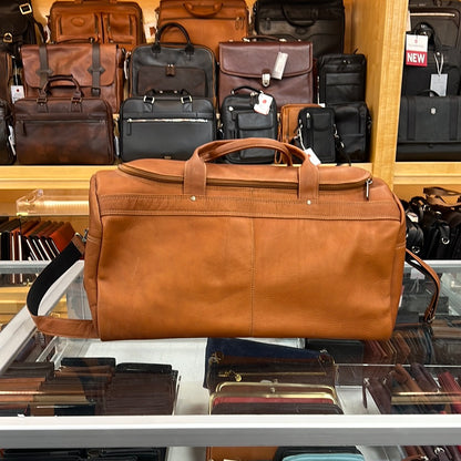 David King- 19” Simple Zippered Leather Duffel (SKU 300) Tan