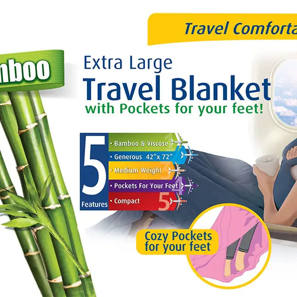 Cloudz- Bamboo Travel Blanket with Bag - Charcoal
