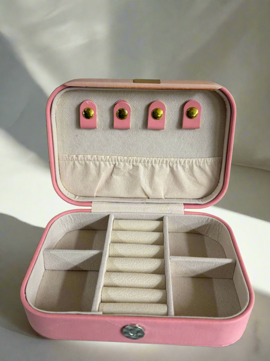 Faux Suede Jewelry Box with Mirror