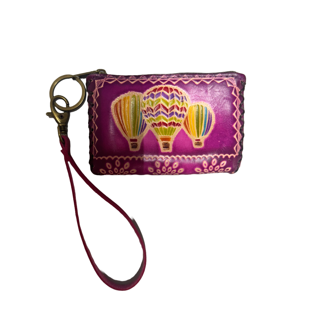 Leather Hot Air Balloon Coin Purse/Keychain