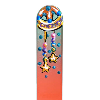 Czech Crystal Nail File - Size Small- Hand Painted Collection Enchanted Dream Catcher Stars