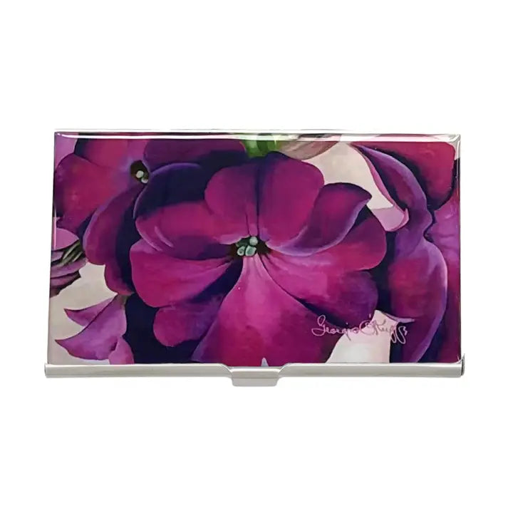 Monarque Stainless Steel Business Card Case Georgia O'Keeffe - Petunia