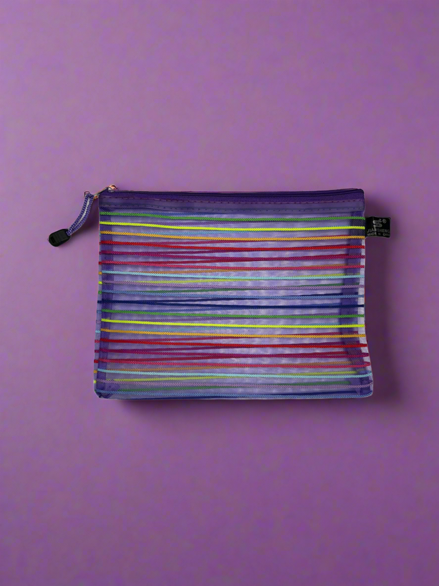 Mesh Striped Travel Pouch- $4.99