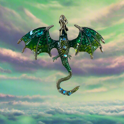 Brooch- Dragon Green
