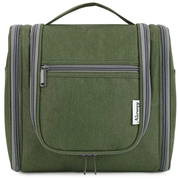 WANDF Large Hanging Toiletry Bag With Handle Army Green