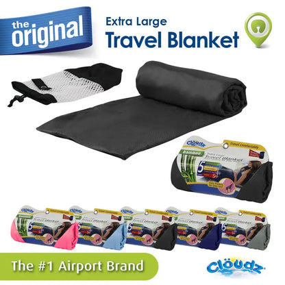 Cloudz- Bamboo Travel Blanket with Bag Black