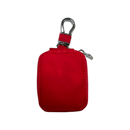 Faux Leather Zippered Keychain Pouch