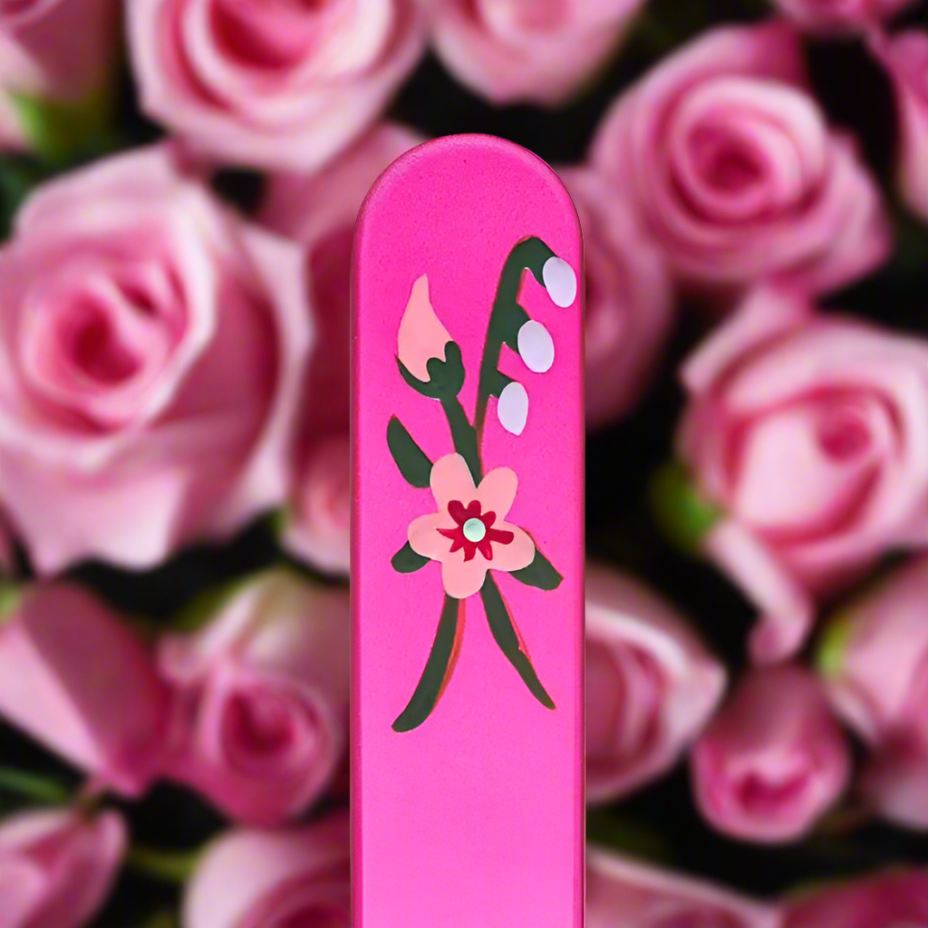 Czech Glass Nail File - Small- Hand Painted- $10