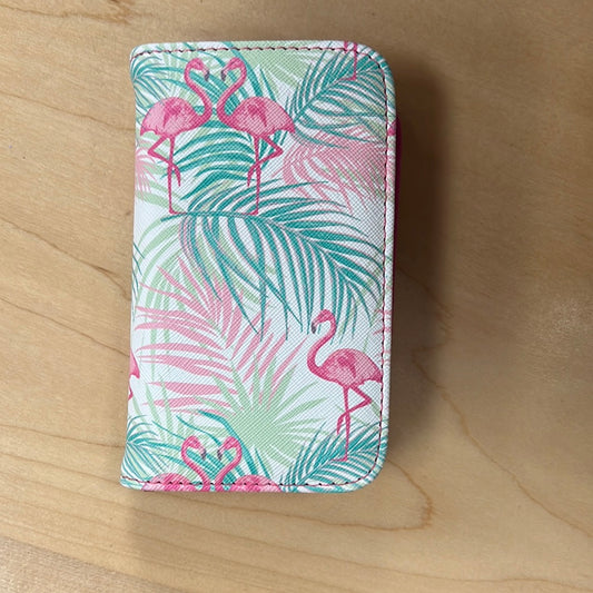 On Sale- Buxton Snap Card Case-Flamingo-Vegan Leather