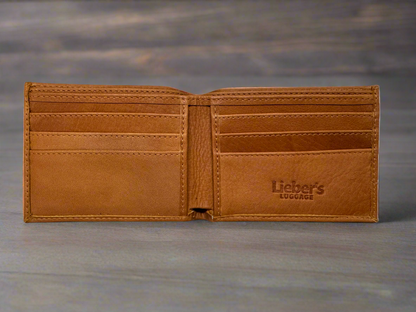 Lieber's Luggage® Lab - Leather Slim Fold Wallet with RFID Blocking Card