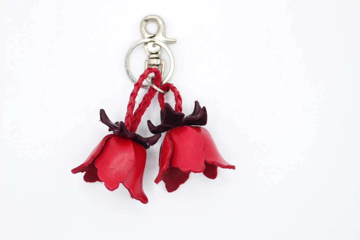 Leather Tulip Bag Charm/Keychain