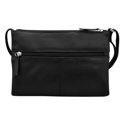 ili New York Leather Double Zip Multi Color Crossbody- 6028