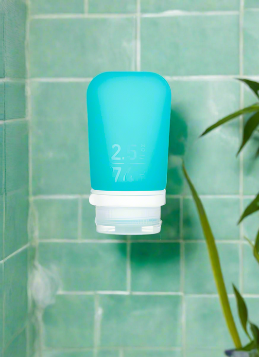 Humangear- 2.5 oz GoToob+ Silicone Toiletry 3-1-1 Bottle (MEDIUM) Blue