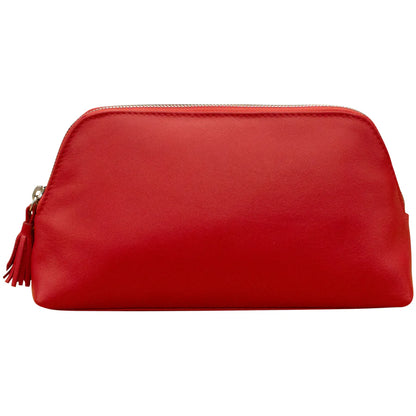 ili New York Leather Large RFID Cosmetic Case Red