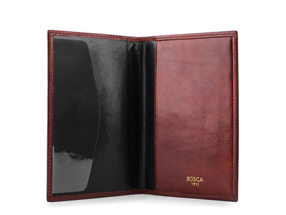 BOSCA OLD LEATHER Passport Case Wallet Dark Brown