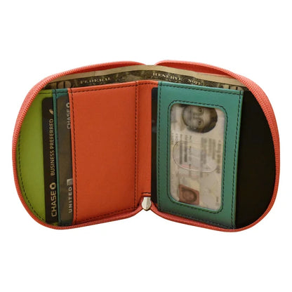 ili New York Leather RFID Mini Dome Wallet