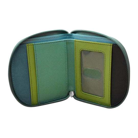 ili New York Leather RFID Mini Dome Wallet