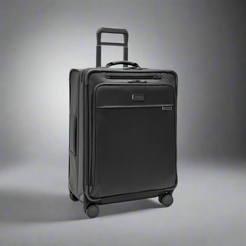 Briggs & Riley Baseline 26” Medium Softside Expandable Spinner with Suiter (Free Monogram)- BLU126CXSP Black