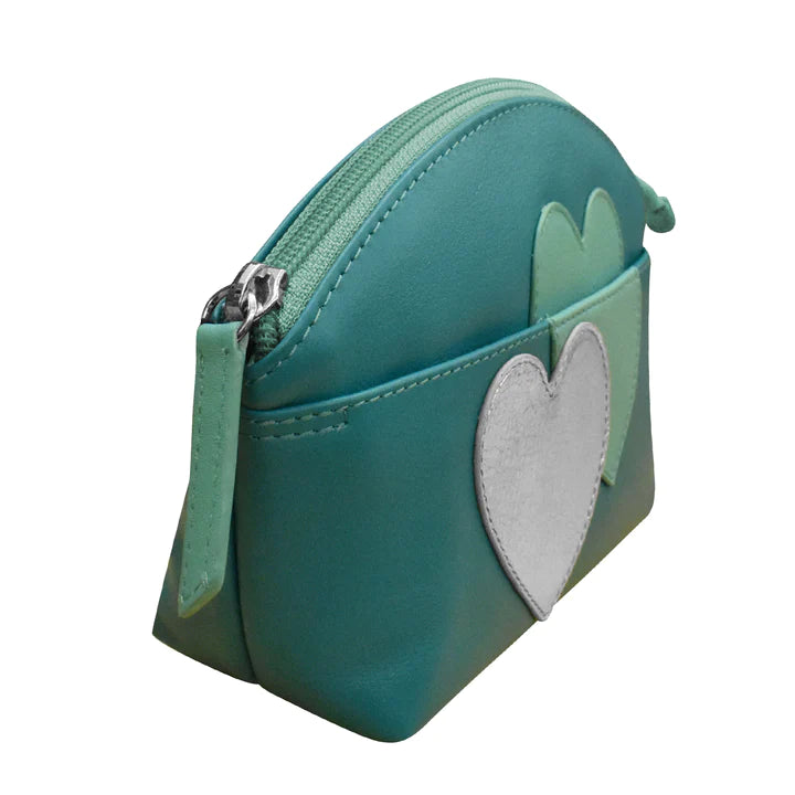 ili New York Leather Double Heart Cosmetic Case