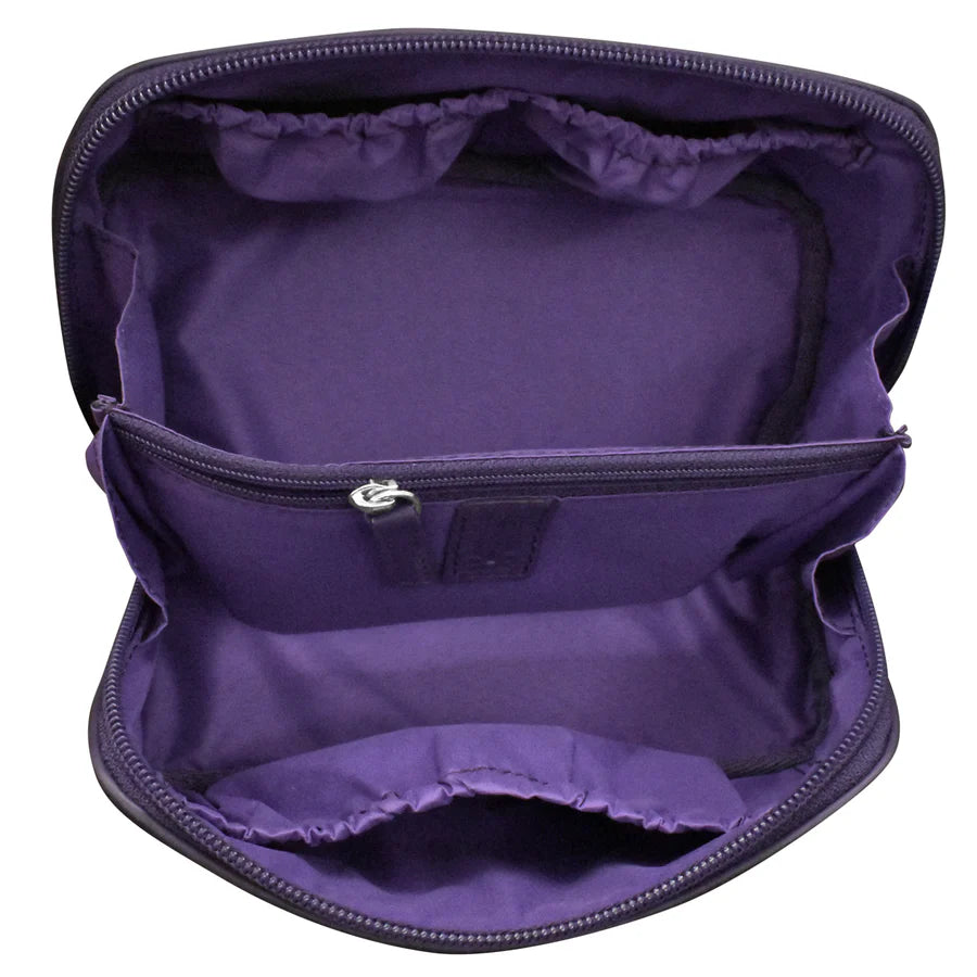 ili New York Smooth Leather Makeup Bag
