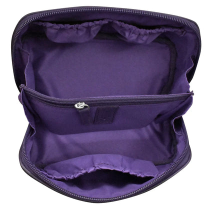ili New York Smooth Leather Makeup Bag