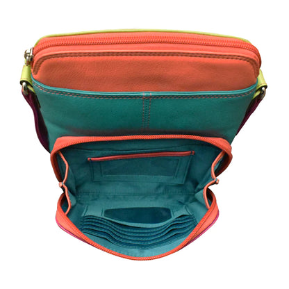 ili New York Leather RFID Small Crossbody Organizer- 6330