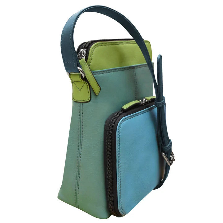ili New York Leather RFID Small Crossbody Organizer- 6330