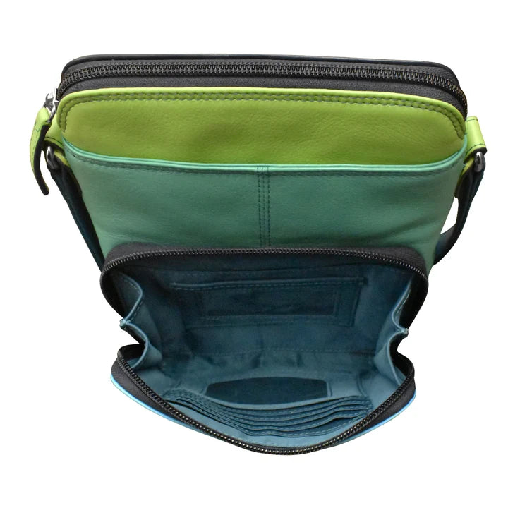 ili New York Leather RFID Small Crossbody Organizer- 6330