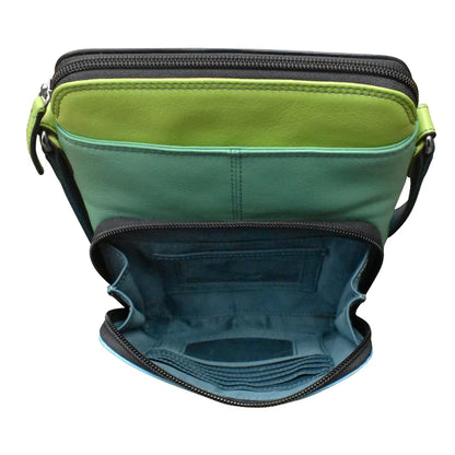 ili New York Leather RFID Small Crossbody Organizer- 6330
