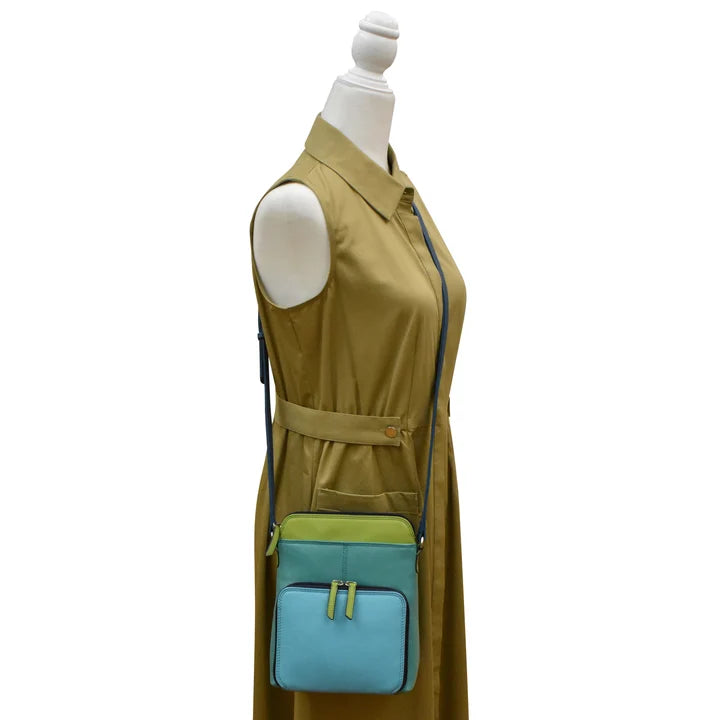 ili New York Leather RFID Small Crossbody Organizer- 6330