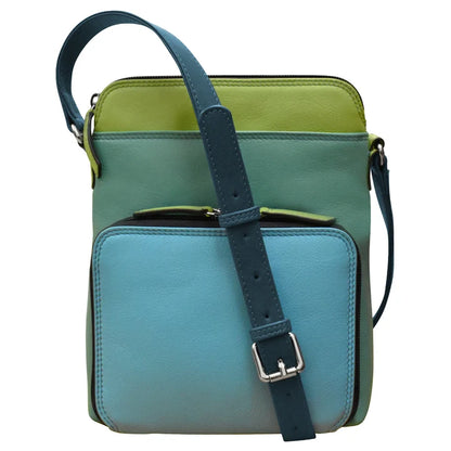 ili New York Leather RFID Small Crossbody Organizer- 6330 Serenity Multi