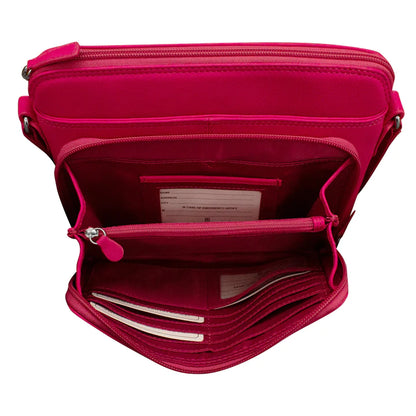 ili New York - RFID blocking Leather Crossbody Organizer - 6333