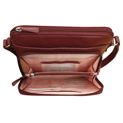ili New York - RFID blocking Leather Crossbody Organizer - 6333